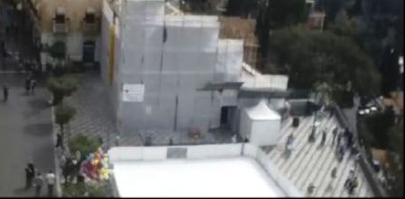 Nella foto la pista vista dalla webcam che inquadra Piazza IX Aprile